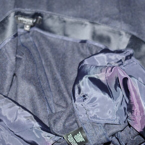 lafayette 148 NY Navy Blue wool cashmere wide leg Cropped pants Size:10 - Picture 4 of 5